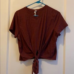 LuLu Lemon Maroon Tie Shirt